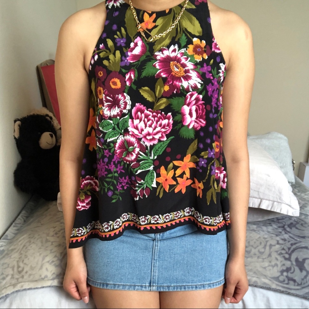 Zara Floral Scarf Top